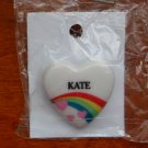 Kate name pin ceramic heart rainbow vintage