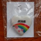 Jessie name pin ceramic heart rainbow vintage