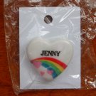 Jenny  name pin ceramic heart rainbow vintage