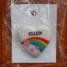 Ellen name pin ceramic heart rainbow vintage