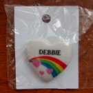 Debbie name pin ceramic heart rainbow vintage