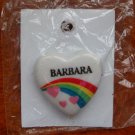 Barbara name pin ceramic heart rainbow vintage