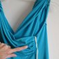 Umgee blue draped goddess gathered ruched sleeveless top M