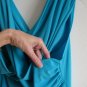 Umgee blue draped goddess gathered ruched sleeveless top M