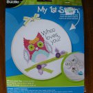 Bucilla My 1st Stitch Whoo Loves You owl counted cross stitch kit 45997 Bucilla My 1st Stitch Whoo Loves You owl counted cross stitch kit 45997