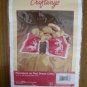 Craftways Reindeers on Red Bread cloth stamped cross stitch kit 531084