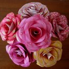 Handmade paper rose red yellow orange paper flower bouquet