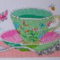 Artiste Mini Tea Time teacup flower butterfly counted cross stitch kit 1576503
