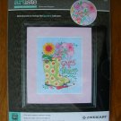 Artiste Grow and Blossom flowers rain boot counted cross stitch kit 1388941