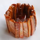 Orange dyed shell iridescent abalone stretch bracelet Orange dyed shell iridescent abalone stretch bracelet