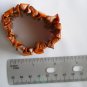 Orange dyed shell iridescent abalone stretch bracelet