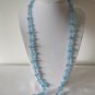 Bead necklaces single 3 strand 80's pastel grey pint mint green stone blue faceted lot of 3