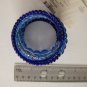 Royal Light Blue Seed Bead Large Memory Wire 11 Row Bracelet NWT