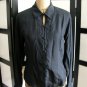 Anna and Frank black key hole long sleeve button silk top M