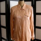Jacqueline Ferrar light peach floral silk long sleeve top M