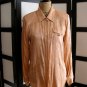 Jacqueline Ferrar light peach floral silk long sleeve top M