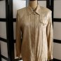 Jacqueline Ferrar light brown floral silk long sleeve top M