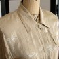 Jacqueline Ferrar light brown floral silk long sleeve top M