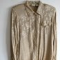Jacqueline Ferrar light brown floral silk long sleeve top M