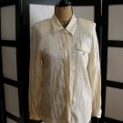 Jacqueline Ferrar off white floral silk long sleeve top M Jacqueline Ferrar off white floral silk long sleeve top M