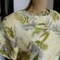 Casual Corner yellow light grey leaf fitted silk shell top size 10