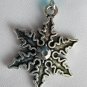 Snowflake charm crystal bead aqua organza ribbon necklace