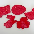 HRM clear red plastic flag clover duck chick bunny easter egg cookie cutter lot 5 HRM clear red plastic flag clover duck chick bunny easter egg cookie cutter lot 5
