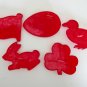 HRM clear red plastic flag clover duck chick bunny easter egg cookie cutter lot 5
