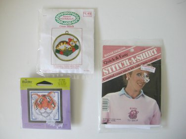 Santa&acirc;��s Workbench cross stitch cat ornament Bucilla tiger Banar born to shop kit lot