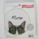 Dimensions Meow grey white cat counted cross stitch kit 72-75815 Dimensions Meow grey white cat counted cross stitch kit 72-75815