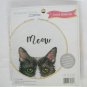 Dimensions Meow grey white cat counted cross stitch kit 72-75815