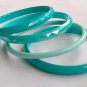 Copper tone rhinestone stretch aqua blue bangle black plastic bead bracelet lot