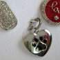 Time and Tru pet paw love clear rhinestone silver 3 charms Mix and Match NWT