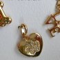 Time and Tru bone rhinestone paw heart LOVE gold 3 charms Mix and Match NWT