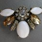 Layer It On rhinestone clear brown peach brass chunky chain necklace 3 pc set NWT