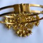 Peach Orange maltese crystal rhinestone gold clamp hinged bracelet lot of 2