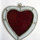 Heart red white stained glass suncatcher handmade Heart red white stained glass suncatcher handmade