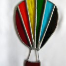 Rainbow hot air balloon stained glass suncatcher handmade