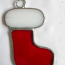 Christmas stocking stained glass suncatcher ornament handmade