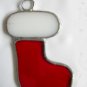 Christmas stocking stained glass suncatcher ornament handmade