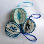 Recycled book page snowflake paper ornament blue aqua lot