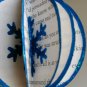 Recycled book page snowflake paper ornament blue aqua lot