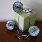 Recycled book page snowflake paper ornament blue aqua lot