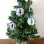 Recycled book page snowflake paper ornament blue aqua lot