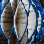 Recycled book page purple red blue honeycomb ornament