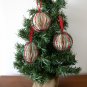 Recycled book page bright red green ornament honeycomb handmade