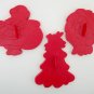 Wilton red plastic christmas cookie cutters fat santa tree wreath lot 3