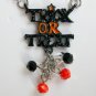 Trick or Treat charm bead silver chain Halloween necklace