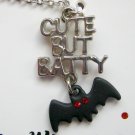 Cute But Batty bat charm silver chain Halloween necklace