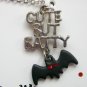 Cute But Batty bat charm silver chain Halloween necklace